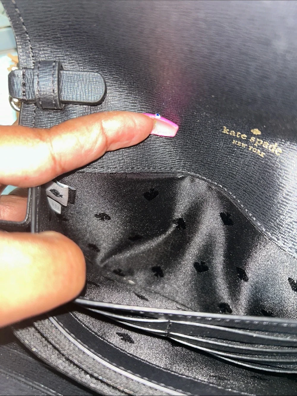 EUC Kate Spade Black Crossbody Wallet on Chain